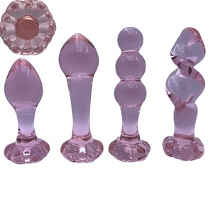 Base de flores Anal Crystal Rod Mujer Glass Butt Plug Juguete sexual para adultos Dispositivo de masturbación femenina - Product Image 1