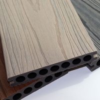 Planches de terrasse creuses en WPC, co-extrudées, imperméables, écologiques, à grain de bois, surface brossée, antidérapantes, pour extérieur, jardin