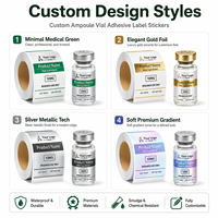 Autocollants personnalisés pour bouteilles 2ml 3ml 6ml, rouleau entier d'étiquettes pour flacons de médicaments, impression holographique, imperméables et résistants à l'eau