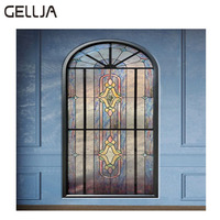 Fenêtre de porte française de style européen moderne Fenêtre fixe en alliage d'aluminium Balançoire élégante double fenêtre Design pour église Tourner le verre