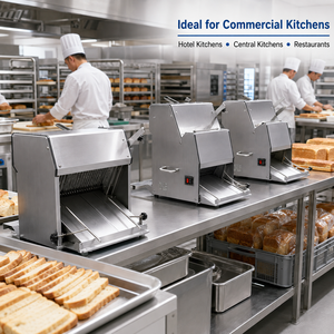 Machine à trancher le pain commerciale, 31 lames, 370W, en acier inoxydable, coupe-pain pour boulangerie, restaurant, hôtel, cuisine - Product Image 5
