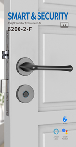 HUNE UL Serrure de porte intelligente sans clé <span class=keywords><strong>électronique</strong></span> TTlock Poignée d'empreintes digitales Push Pull Serrure de porte numérique en alliage d'aluminium européen - Product Image 2