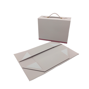 AOPA Wholesale Magnetic Folding Box PU Handle Book Style Foldable Box for Apparel Packaging B2B OEM Service MOQ 500pcs - Product Image 1