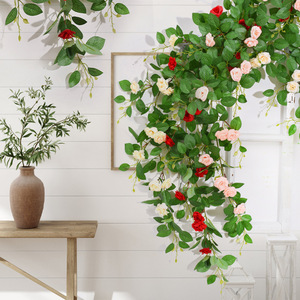 Artificial Rose <b>Vine</b> Wall Hanging Silk Flowers Natural Touch Decor For Valentine's Day - Product Image 2