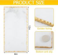 Plateau en marbre avec bord doré, directement de l'usine, pour la décoration de la maison, plateau de service, plateau de luxe pour bijoux et vanité