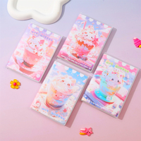 Carnet A7 avec couverture en PVC, motif chat mignon, café, crème glacée, 64 feuilles, 80 g/m², ligné, mini carnet de poche, papeterie scolaire pour enfants, vente en gros