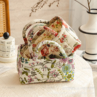 Panier de rangement pliable Peiquan pour textiles de maison, motif fleurs fraîches, portable, pour sous-vêtements et organisation des affaires diverses