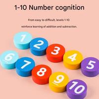 Jouets mathématiques en bois pour enfants d'âge préscolaire, jeu de cognition des nombres, aides à la formation à la pensée logique pour les enfants