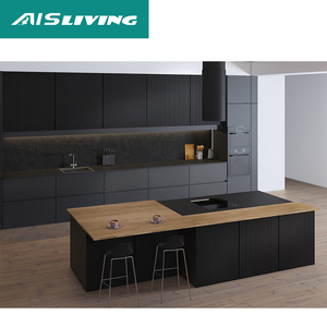 Meuble de cuisine moderne et minimaliste en MDF laqué mat de Shenzhen avec évier et charnières - Prix de gros - Product Image 2