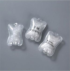 Custom Air Inflatable <b>Down</b> <b>Feather</b> Label Hang Tag With Metal Copper Ball Chain for <b>Down</b> Jacket Clothes - Product Image 2