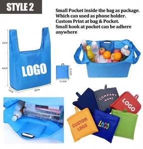 Bon marché, vente en gros, sac à provisions pliable et étanche en polyester, porte-clés fabriqué en usine - Product Image 3