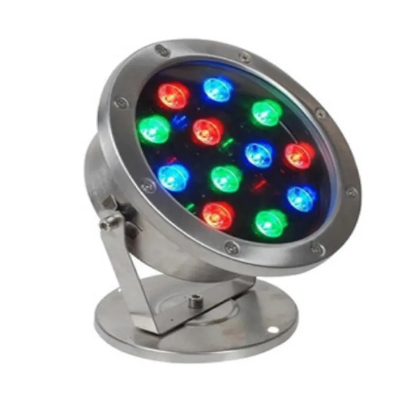 Hoch leistungs brunnen leuchte aus Edelstahl rund IP68 Unterwasser licht 36W AC/DC 12V RGB Farbwechsel LED-Schwimmbad licht