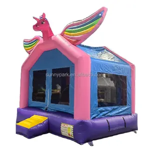 Komersial bouncer castle unicorn Bouncing rumah Pegasus memantul untuk pesta sewa