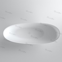 Baignoire autoportante en résine de pierre à dossier haut, série Designer, blanc mat, surface solide, pour adultes, pour immersion profonde