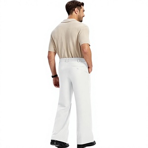 Premium Unisex Casual Pleated Wide Leg Polyester/Cotton Summer Formal Office Trousers Comfortable <b>Loose</b> Fit Business Wear <b>Dress</b> - Product Image 3
