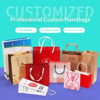 Sacs fourre-tout personnalisés fabriqués en Chine, petits lots, en papier kraft, avec impression de logo promotionnel pour entreprises, sacs d'emballage à emporter, personnalisables