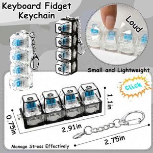 <b>Keyboard</b> Toy Button Stress Relief Clicker <b>With</b> Light Keychain Pu Material Soft Squeezable <b>Custom</b> Shape Funny Fidget Gifts - Product Image 4