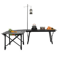 Table de camping tactique pliable d'extérieur, mobilier de pique-nique, robinet d'eau, pieds réglables, design modulaire, aluminium moderne et fonctionnel