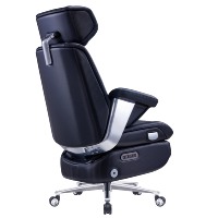 Chaise de bureau exécutive ergonomique traditionnelle moderne JORI JP200-2 en cuir véritable, pivotante, réglable en hauteur, avec mousse haute densité