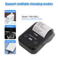 Printer Struk Termal Portabel Mini Nirkabel YHD-5803 58mm, Printer Mobile USB Bluetooth