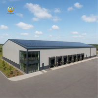 Nave Industrial Metálica de Acero Personalizada de Techo Abierto, con Energía Solar y Múltiples Almacenes, para Centro Logístico y Taller