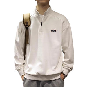 Sweat à capuche sport tendance style américain 2024, nouvelle collection printemps-automne, coupe ample, col montant demi-zip, imprimé dessin animé pour homme - Product Image 5