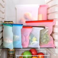 Herbruikbare, recyclebare siliconen ziplock voedselbewaarzak voor supermarkt & tentoonstellingsgebruik, voedselverpakking, ruimtebesparend