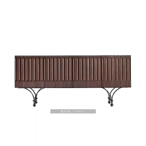 Meuble TV de salon OEM moderne et personnalisé en acier inoxydable robuste avec panneau en bois, meuble de rangement pour chaussures et console - Product Image 6