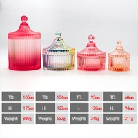 FENGJUN boîte à bonbons réutilisable en verre dégradé cannelé cuisine récipient de stockage des aliments pour la nourriture