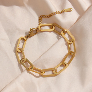 Vòng cổ làm mờ Miễn phí đồ trang sức dây chuyền thép không gỉ 18K mạ vàng giấy <span class=keywords><strong>Clip</strong></span> Chuỗi vòng cổ - Product Image 2