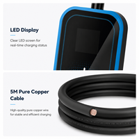 Chargeur EV portable 16A 32A 3,5 kW 7 kW Type 2, station de charge à courant réglable, chargeur rapide pour véhicule électrique