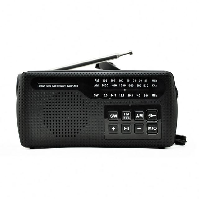 Emergency Portable Solar Radio NS-2045S Hand Crank High Power Speaker Flashlight AM/FM/SW Rechargeable Battery 5V Solar Panel