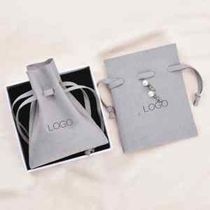 Bolsa de Terciopelo Personalizada al por Mayor con Logotipo para Joyería, Pequeña Bolsa de Regalo con Cordón, Bolsa de Almacenamiento, Bolsa con Cordón para Joyería - Product Image 4
