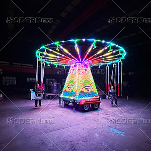 Equipo de parque de atracciones para niños Parque temático portátil Luna Park Funfair Playground Easy Flying Chair Ride con remolque para la venta - Product Image 3