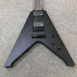 <span class=keywords><strong>Guitarra</strong></span> Eléctrica <span class=keywords><strong>ESP</strong></span> Negra en Forma de V Madera Maciza Mástil de Arce HH Diapasón de Palisandro Envío Rápido - Product Image 2