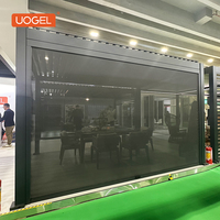 Système de pavillon de jardin bioclimatique imperméable UOGEL M3 en alliage d'aluminium, pergola extérieure avec toit intégré, piscine, poudre