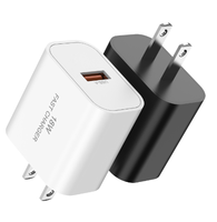 Chargeur rapide USB-C 18W QC 3.0 Power International, adaptateur secteur standard UE/US pour écouteurs