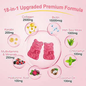 OEM ODM Gummies Vitamina COLÁGENO Biotina Multivitamina Gummies Cabello Uña Crecimiento DE LA <span class=keywords><strong>PIEL</strong></span> Gummy Candy Suplemento dietético para mujeres - Product Image 5