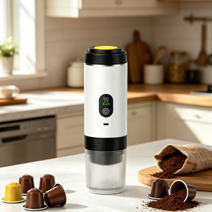 Machine à café expresso portable 3-en-1 à capsules, 0,8 L, alimentée par batterie, idéale pour l'extérieur - Product Image 1