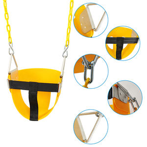 Современный дизайн, пластиковые качели с половинным ведром для детей, для парка, школы и виллы, уличная мебель с цепями для младенцев - Product Image 2