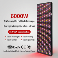 REDSKY OEM ODM Panneau de luminothérapie LED rouge à 9 longueurs d'onde, puissance élevée de 6000 W, pour tout le corps