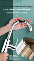 Robinet de cuisine monocommande style moderne FEIDU en acier inoxydable nickel brossé avec douchette extractible à ressort, robinet de bar à montage sur comptoir en céramique