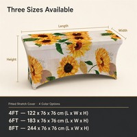 Housse de table extensible tissée OEM ODM, nappe pliante en soie de lait imprimée, anti-poussière, lavable, taille et couleur personnalisées, MOQ 1 pièce