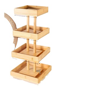 Support de rangement pour vernis à ongles en bambou, rotatif à 360 degrés, organisateur de cosmétiques en bois, présentoir de maquillage multi-niveaux - Product Image 5