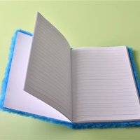 MIGNON CARNET FURRY REQUIN BLEU AVEC SERRURE POUR LES ENFANTS SCOLAIRES PETITES FILLES GARÇONS OFFICE PROMOTION CADEAUX