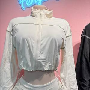 秋季女式 2 件套慢跑套装透气环保短上衣长下装运动服外套 - Product Image 3