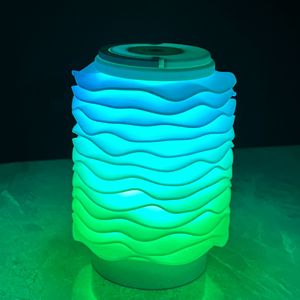 Lámpara de Noche con Diseño de Onda Única, Lámpara de Escritorio Táctil Recargable, Luz Nocturna Portátil, Luz de Ambiente para Habitación, Decoración - Product Image 1