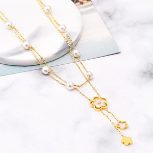 <span class=keywords><strong>Collier</strong></span> <span class=keywords><strong>de</strong></span> <span class=keywords><strong>perles</strong></span> plaqué or 18 carats en forme <span class=keywords><strong>de</strong></span> fleur <span class=keywords><strong>de</strong></span> coquillage avec franges <span class=keywords><strong>de</strong></span> zircon, double <span class=keywords><strong>collier</strong></span> en acier inoxydable pour femme – <span class=keywords><strong>Prix</strong></span> usine - Product Image 6