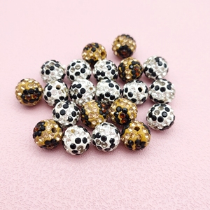 Цветные бусины с леопардовым принтом для самостоятельного изготовления цепочек для телефонов и брелоков, 10 мм, аксессуары, прямые отверстия, стразы для одежды, шариковых ручек, бусин - Product Image 6