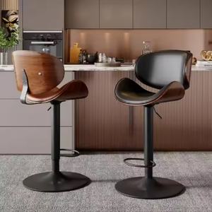 Chaises de salle à manger, de cuisine, de café, de style industriel moderne, dossier, tabouret de bar industriel en bois - Product Image 4